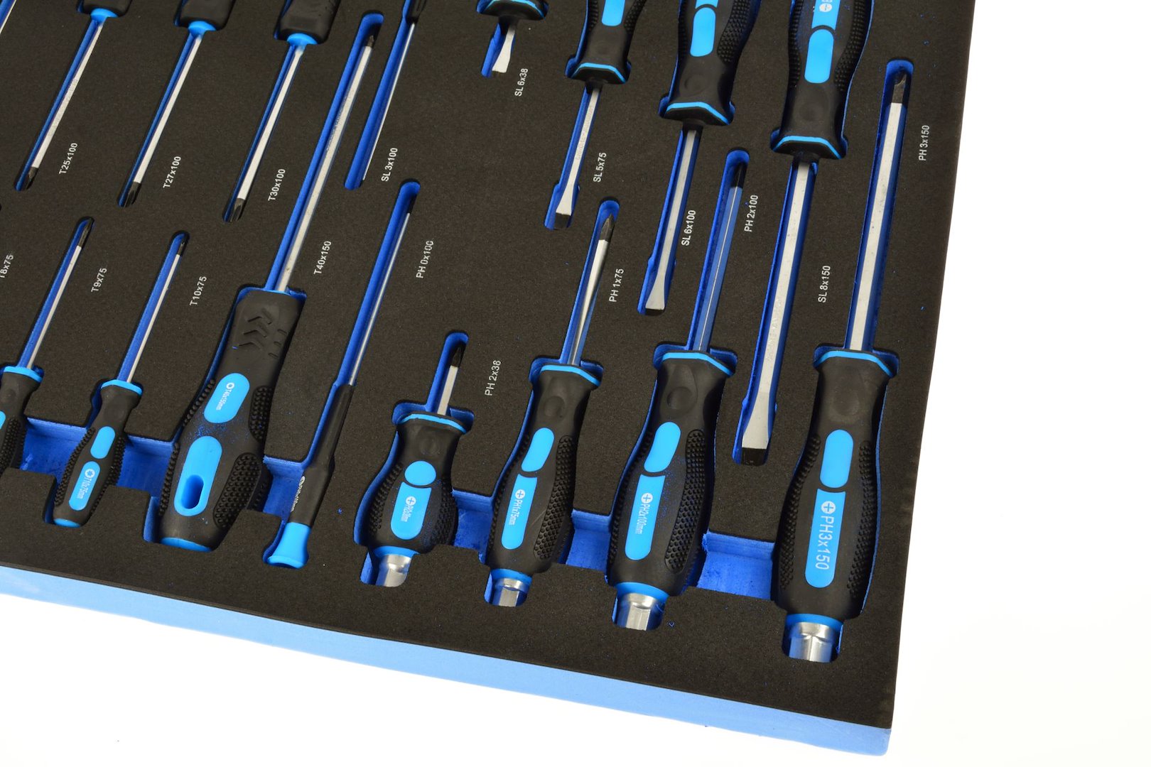Set di cacciaviti con inserto in schiuma, inserto per carrello da officina, cacciaviti professionali 21 pezzi Geko