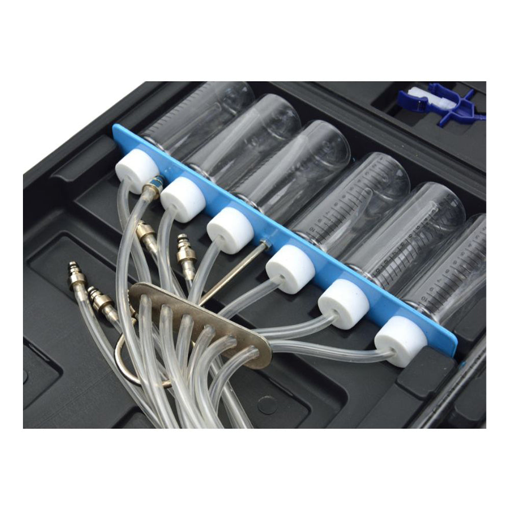 Kit di test per perdite diesel, con tester common rail, tester per perdite, flussometro per iniettori diesel a 6 cilindri, kit di test per iniezione del rail del motore, controllo portate di ritorno