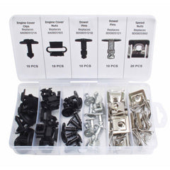Kit assortimento di vite per autoveicoli e auto U-Clips fissaggio metallo con vite autofilettante, per fissaggio protezione motore VAG 60 pezzi