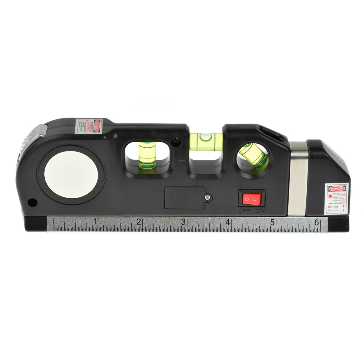 Livella laser multifunzionale, potente livella laser portatile con livella, doppia testa, metro a nastro, righelli standard e metrici con graduazioni, 2,5 m