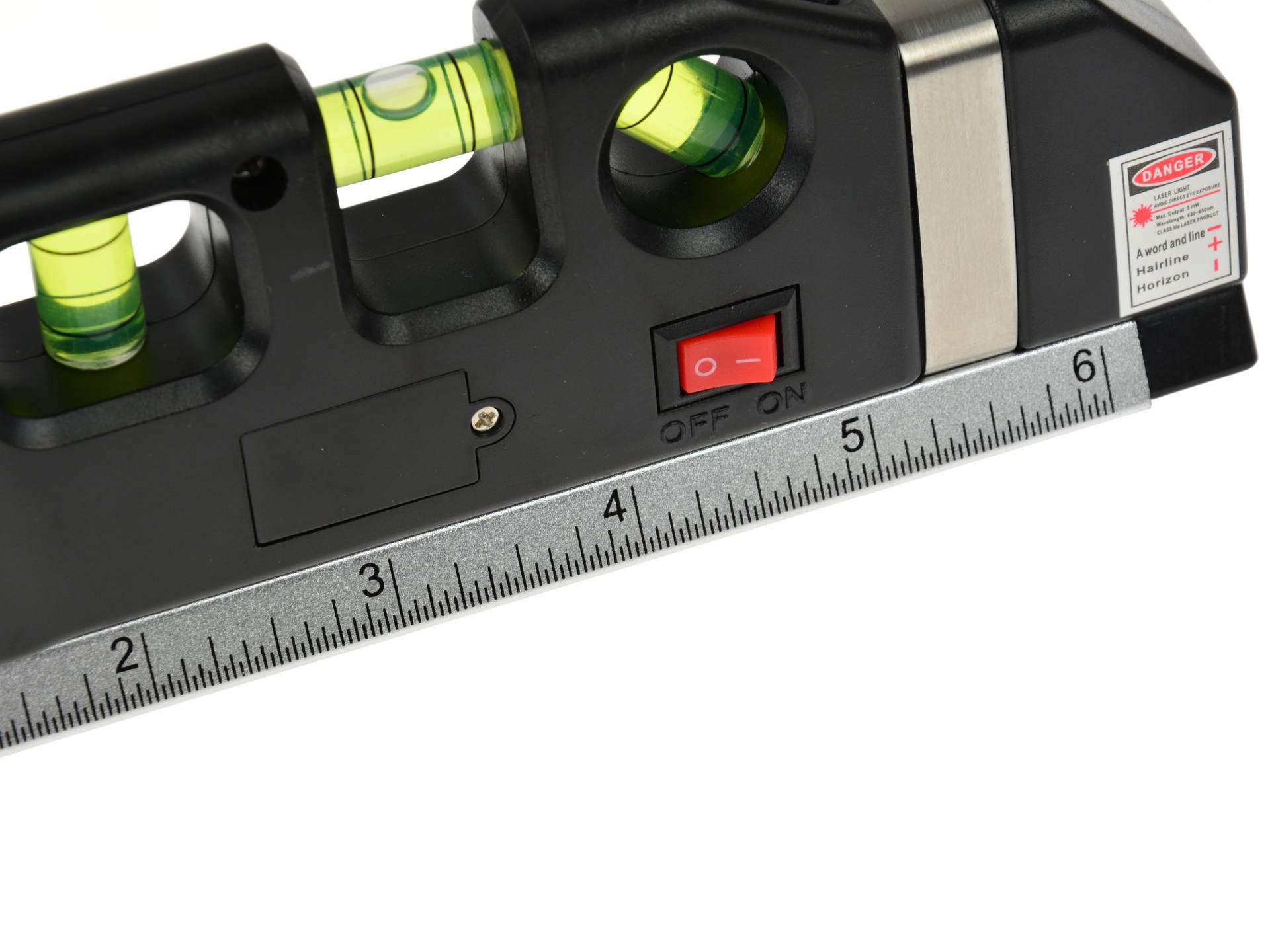 Livella laser multifunzionale, potente livella laser portatile con livella, doppia testa, metro a nastro, righelli standard e metrici con graduazioni, 2,5 m