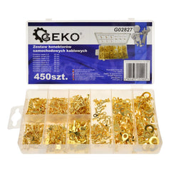 450 terminali capicorda ad anello, connettori crimpatura, anello capocorda elettrico terminale connettori elettrici, crimpare connettori – oro, 2.8-8.2 mm Geko