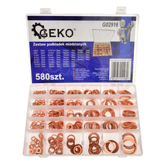 Kit di assortimento rondelle in rame, kit di guarnizione rame, per il fissaggio degli accessori, 580 pezzi