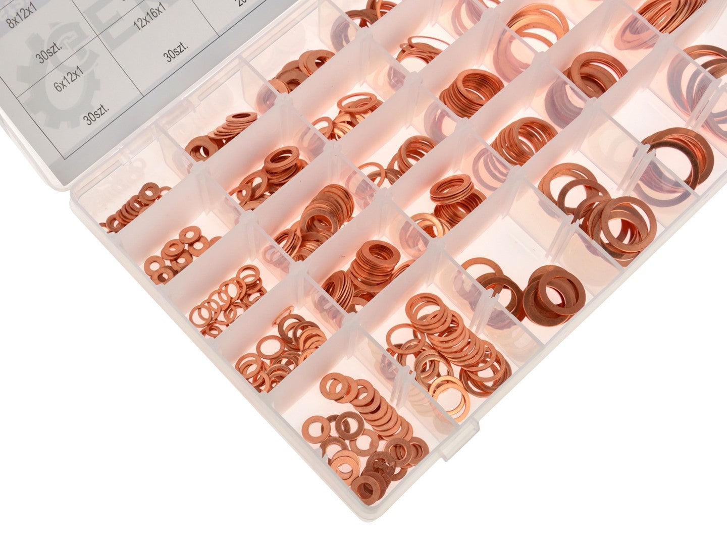 Kit di assortimento rondelle in rame, kit di guarnizione rame, per il fissaggio degli accessori, 580 pezzi