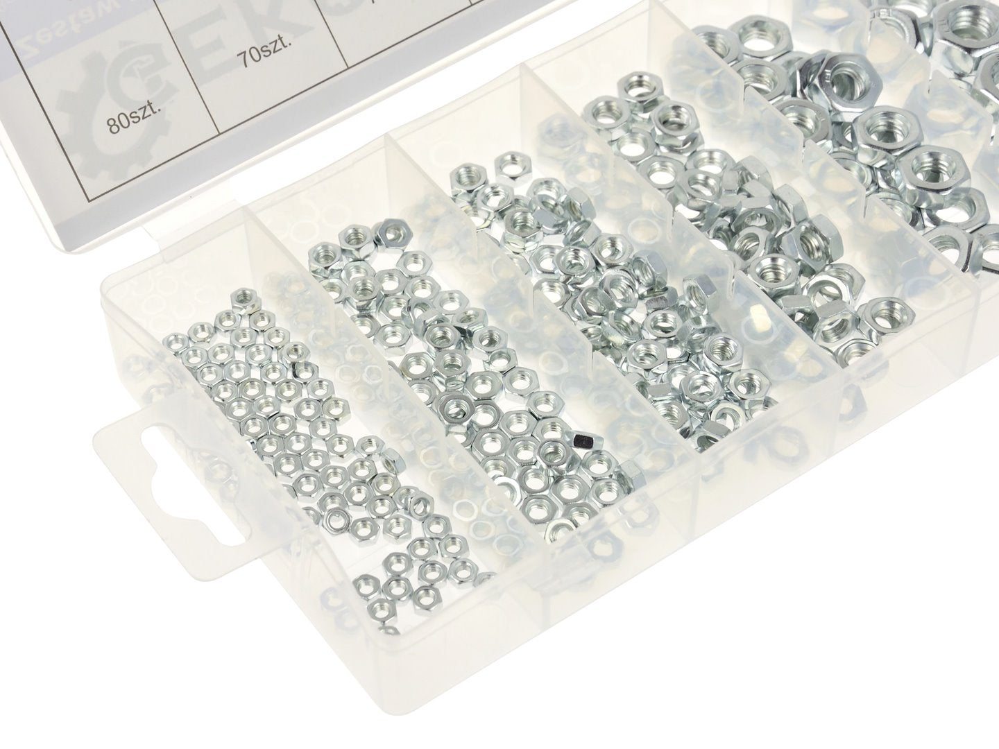 Set di 300 dadi esagonali M3, M4, M5, M6, M8, M10, in acciaio inox, con scatola, kit di assortimento per macchinari industriali, Geko