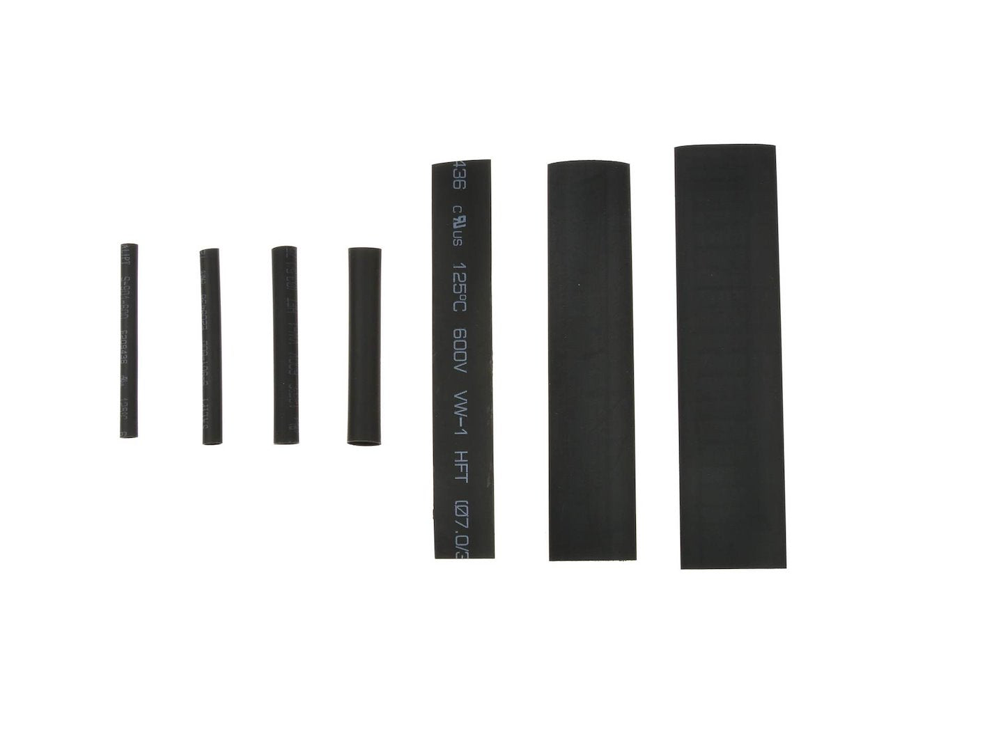 Set kit 127pz guaine termorestringenti assortimento cavi cavo elettrico tubi, guaina termorestringente nera, termorestringente per cavi elettrici, termorestringente tubi, kit tubo termorestringente, 7 misure, Geko