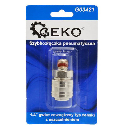 Raccordo a innesto rapido 1/4'' femmina,filetto esterno ,per aria compressa Geko