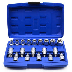 Set di chiavi a bussola Torx, inserti per chiave a bussole con punta, kit set inserti chiavi bussole torx 19 pz, Geko