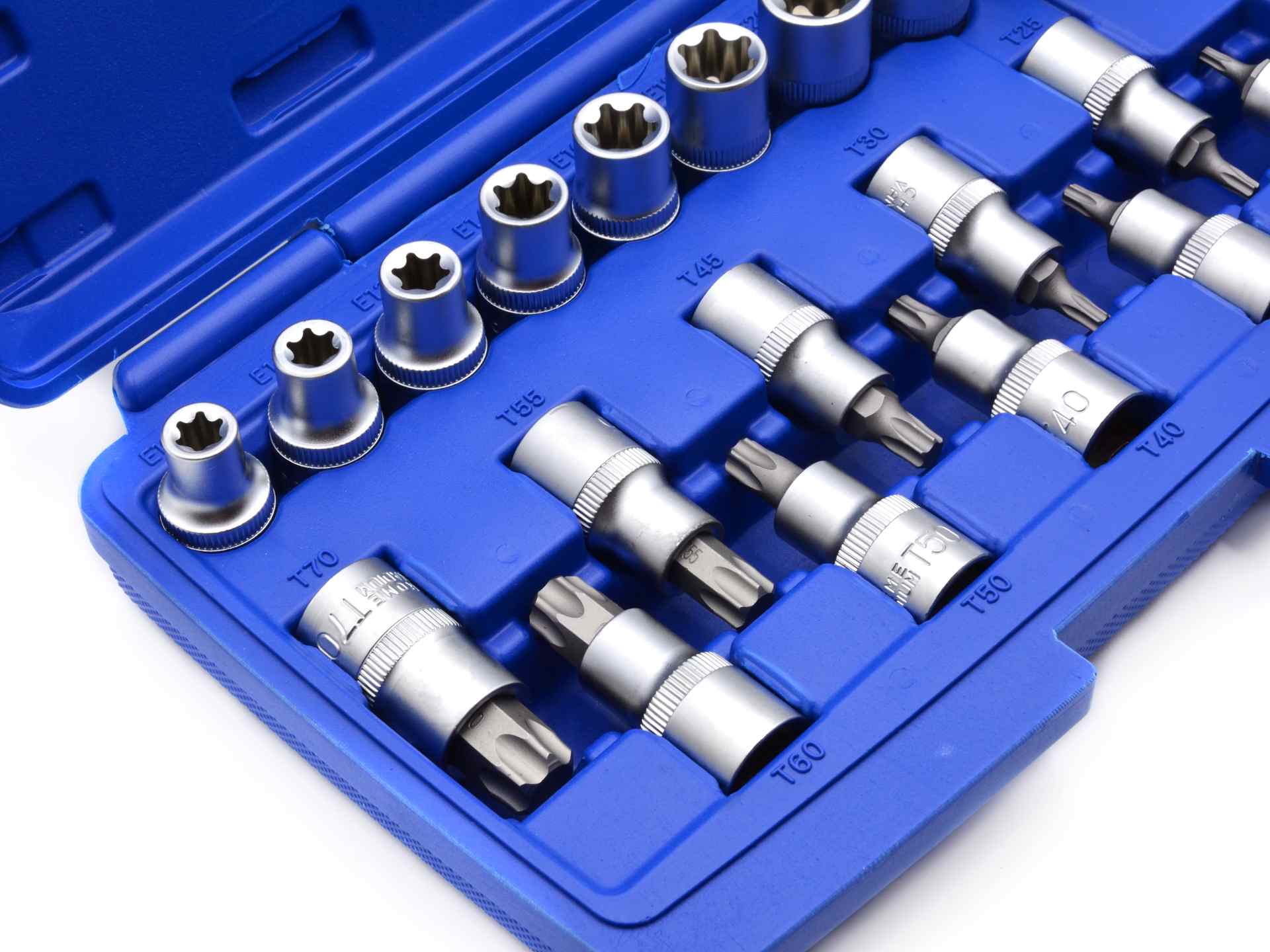 Set di chiavi a bussola Torx, inserti per chiave a bussole con punta, kit set inserti chiavi bussole torx 19 pz, Geko