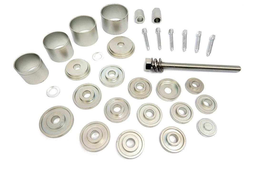 Set di attrezzi per cuscinetti ruota, strumento estrattore di mozzi ruota, cuscinetti sferici, utensili per unità cuscinetto mozzo, kit di smontaggio per VW per Audi, Opel, Fiat, BMW, Ford, 31 pezzi Hbm
