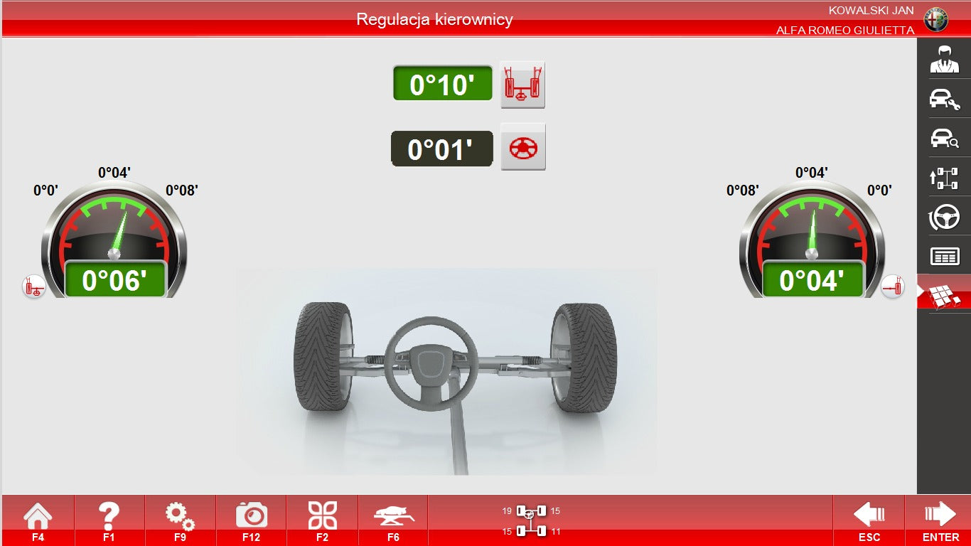 Dispositivo-strumento assetto bilanciamento allineamento posizionamento preciso ruote auto sistema 3D