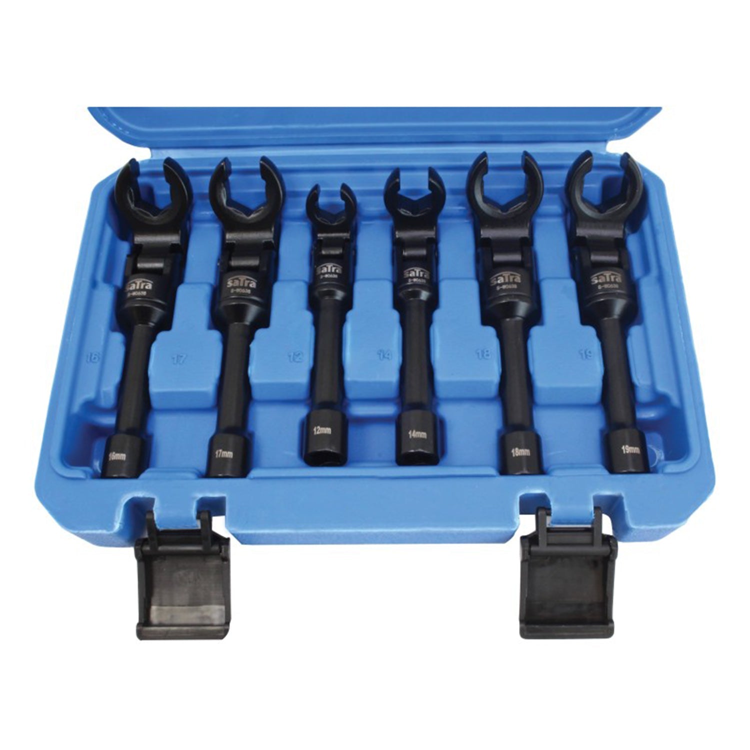 Set di chiavi a bussola per iniettore diesel, set 6 chiavi poligonali aperte per raccordi carburatori iniettori, 3/8", 12-19 mm