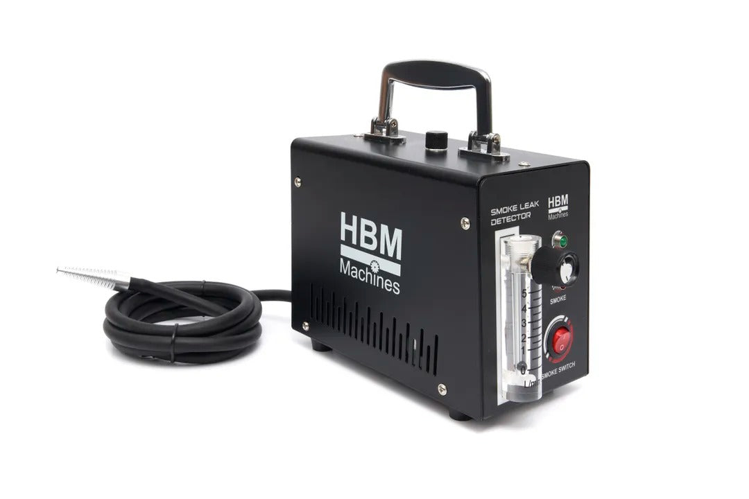 Macchina fumogena EVAP automotive pompa d'aria incorporata, generatore di fumo per individuazione perdite circuiti auto, tester di rilevamento perdite di fumo per tutte le auto dc 12v, moto, camion leggeri, barche, atv, motoslitte ect., con accessori, Hbm