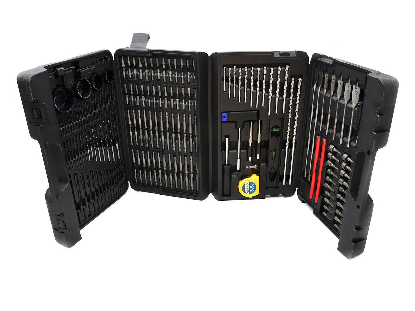 Set di 217 pezzi con punte, bit, bussole e accessori per accessori per utensili di foratura e avvitamento – metallo, legno, cemento