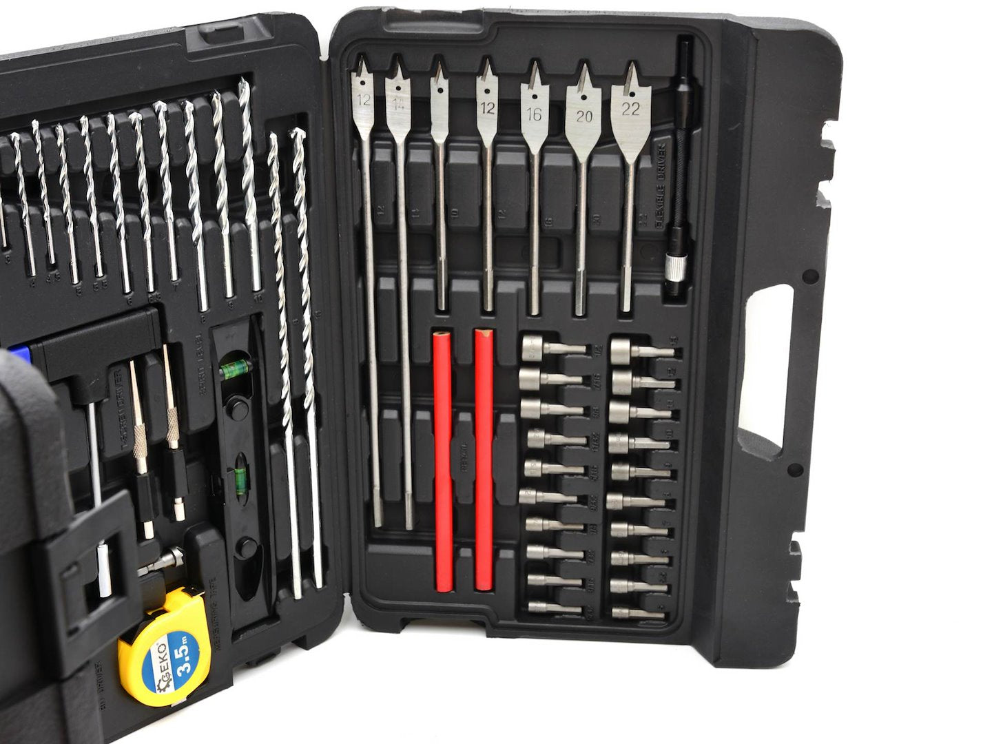 Set di 217 pezzi con punte, bit, bussole e accessori per accessori per utensili di foratura e avvitamento – metallo, legno, cemento