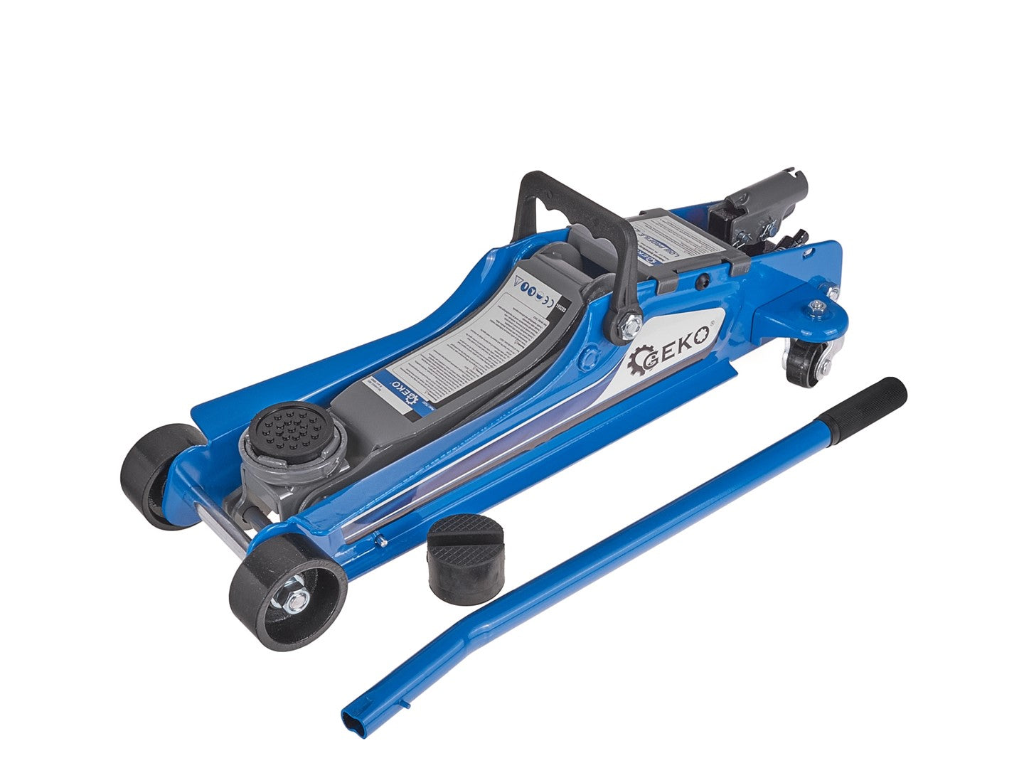 Cric sollevatore auto, martinetto idraulico professionale a carrello con profilo ribassato, 2,5 t Geko