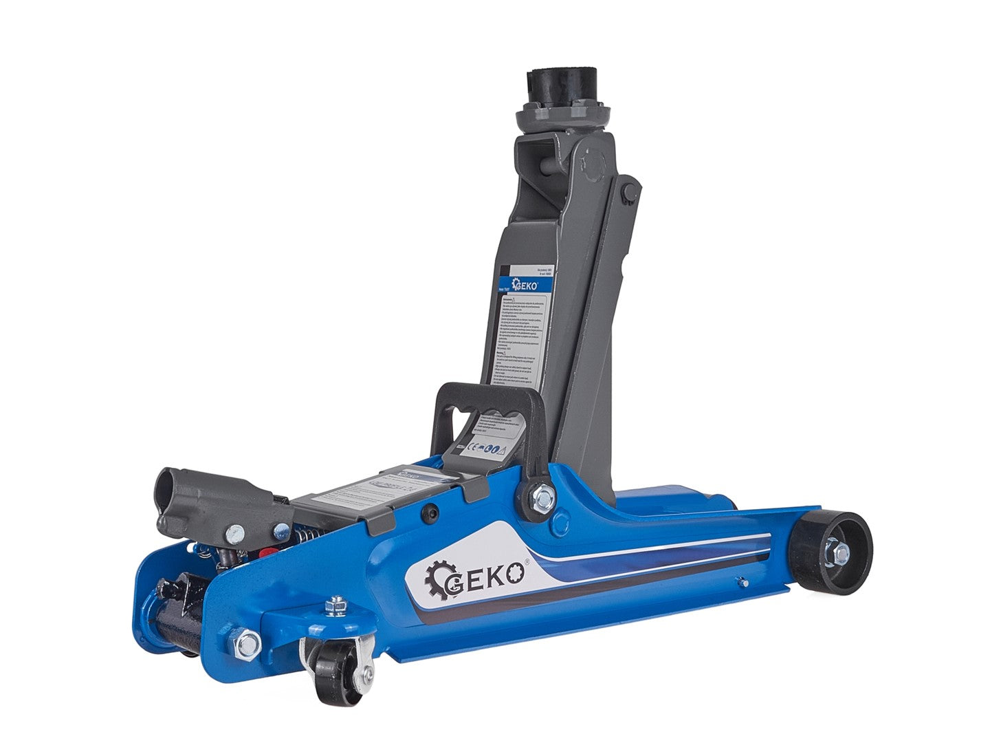 Cric sollevatore auto, martinetto idraulico professionale a carrello con profilo ribassato, 2,5 t Geko