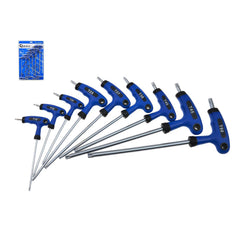 Set di chiavi Torx con manico-impugnatura a T, T10-T50, design a due punte per viti Torx, set da 9 pezzi per fai da te, strumento di riparazione bici auto