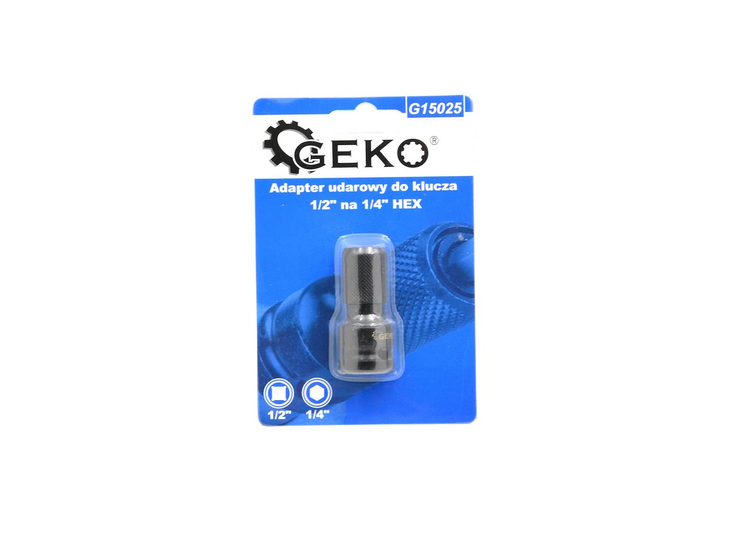 Adattatore da 1/2''  a 1/4''  esagonale per inserti da 1/2 ''- 1/4'' Hex Geko