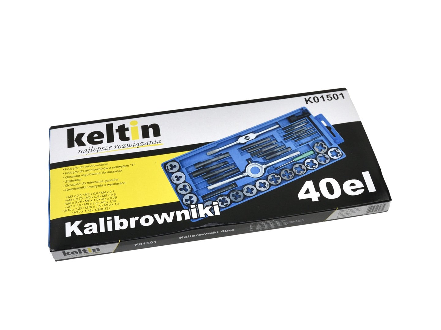 40 pezzi set maschio e filiera per filettatura in acciaio con dimensioni metriche, kit filiera per taglio filettatrice manuale per fai da te a casa, garage e officina, Keltin