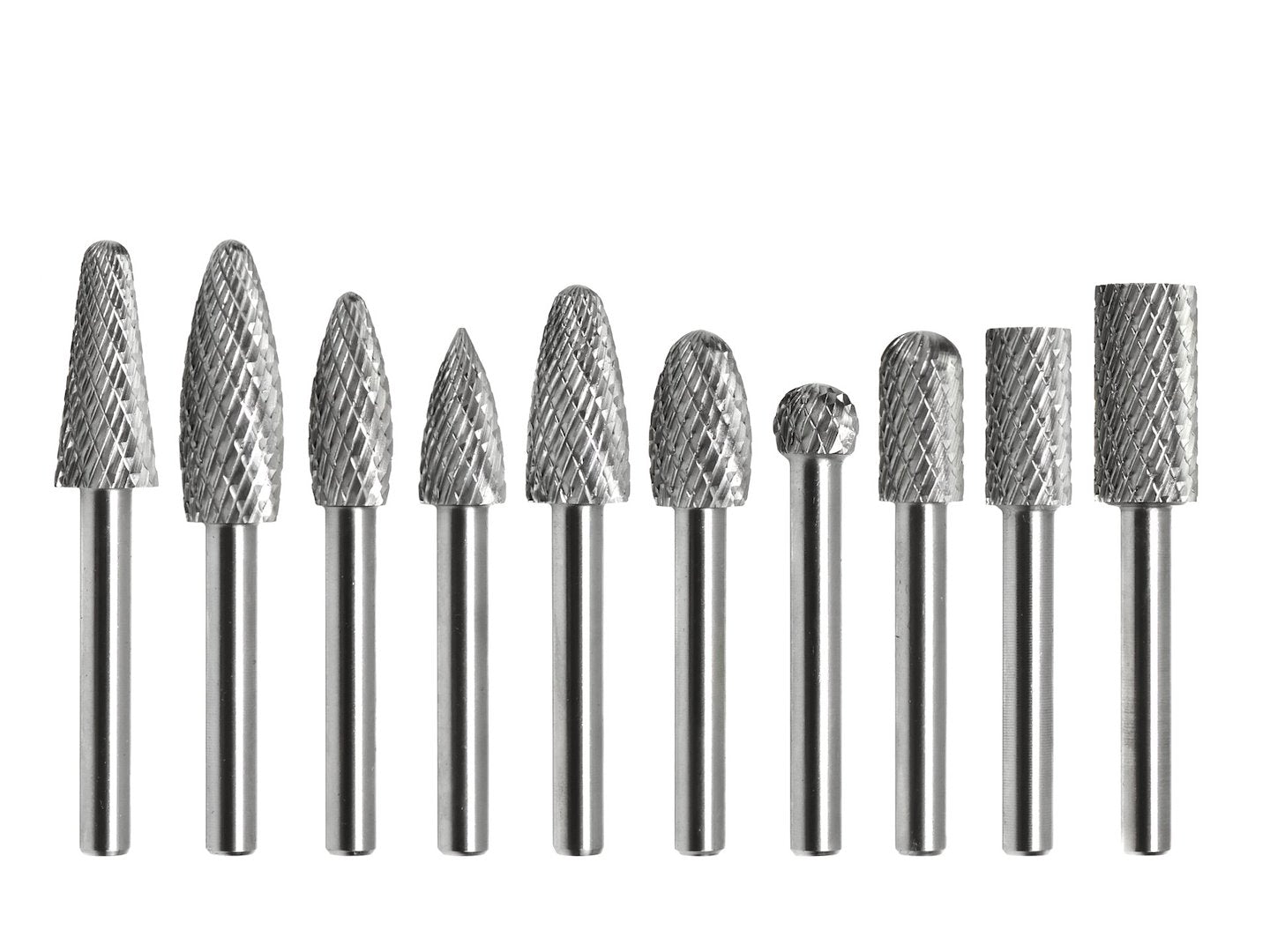 Frese su gambo in carburo di tungsteno, kit di 10 frese rotanti, testa di affilatura per intaglio su legno, lucidatura metalli, incisione, foratura