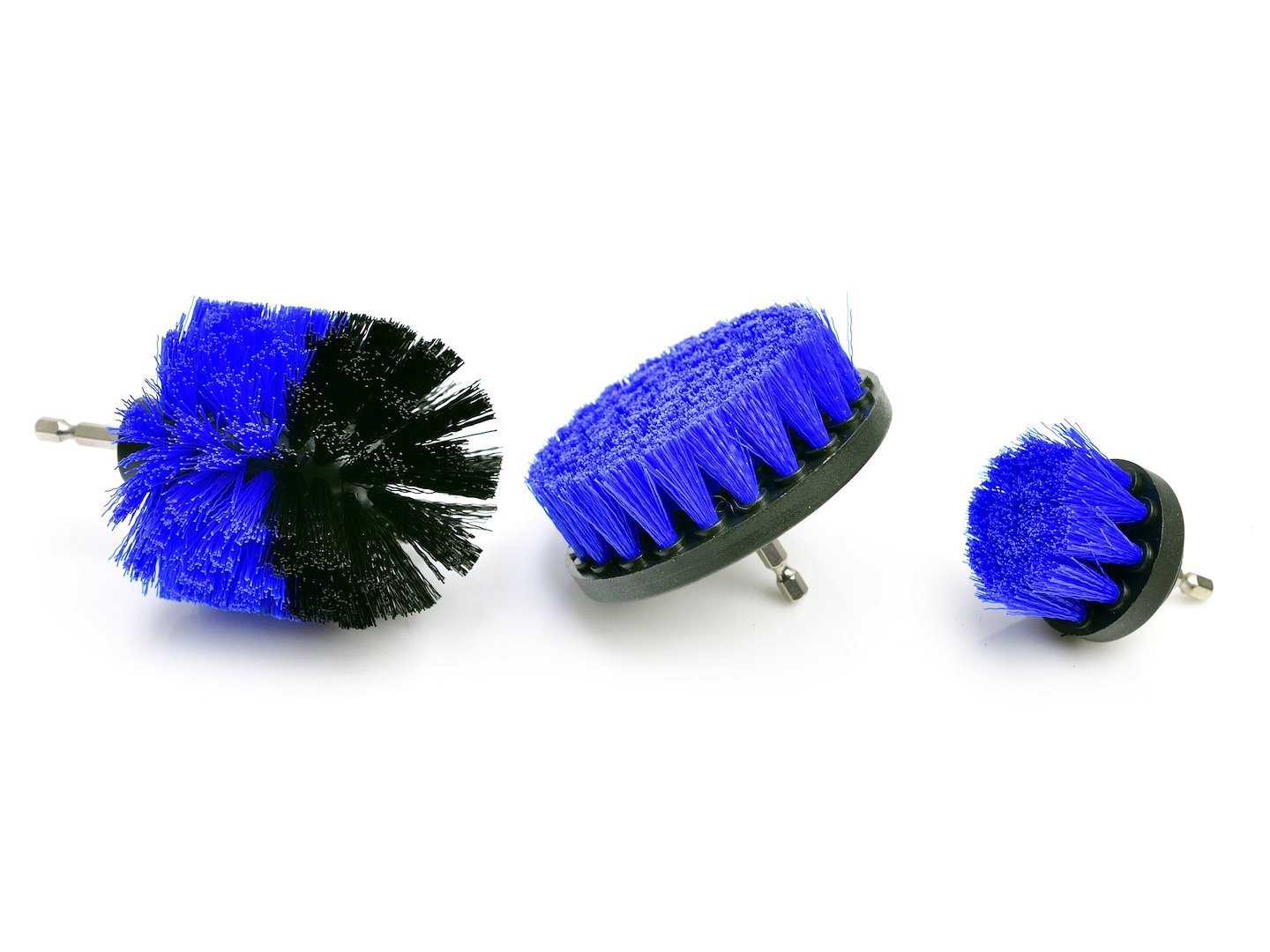 Set spazzole per trapano elettrico, set di pulizia con setola rigide, 3 pezzi, Geko