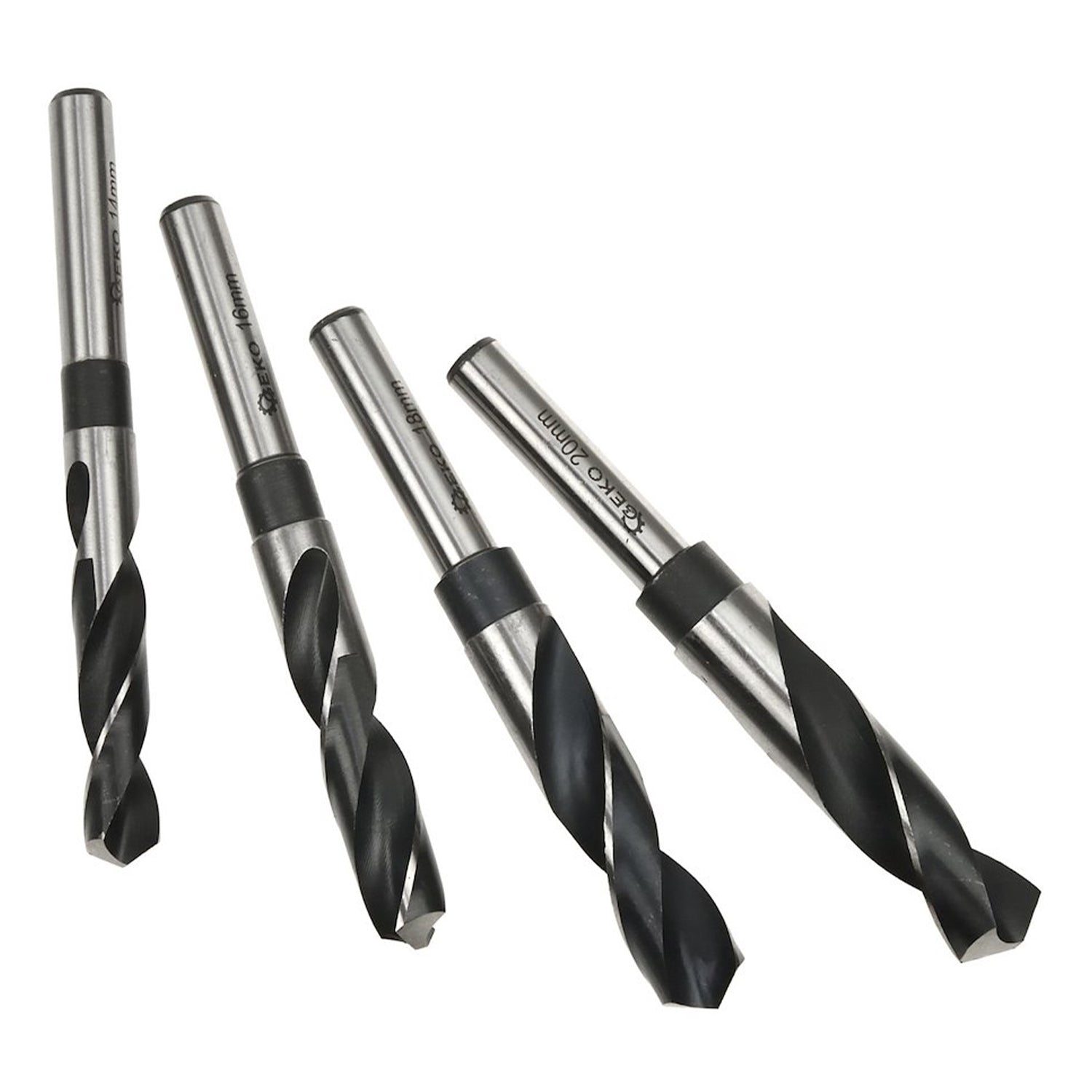 Set di 4 punte trapano HSS 4241 per metallo, set punte trapano professionali, - 14, 16, 18, 20 mm - Geko
