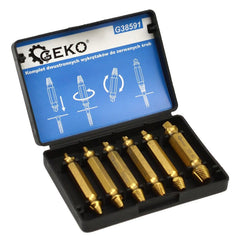 Set di estrattori per viti, 6 pezzi, estrattore a sinistra con codolo esagonale, rivestito in HSS TiN, oro, Geko