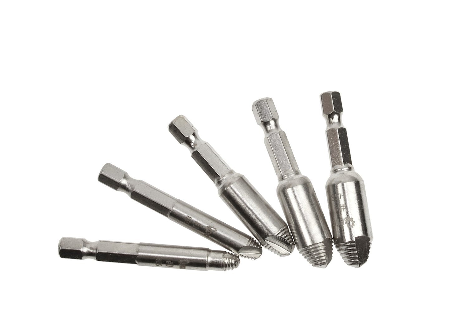Estrattore di viti danneggiate, 1/4" pollice impostato, punte guida set per la rimozione delle viti rotte, con codolo esagonale, HSS 4341, Geko