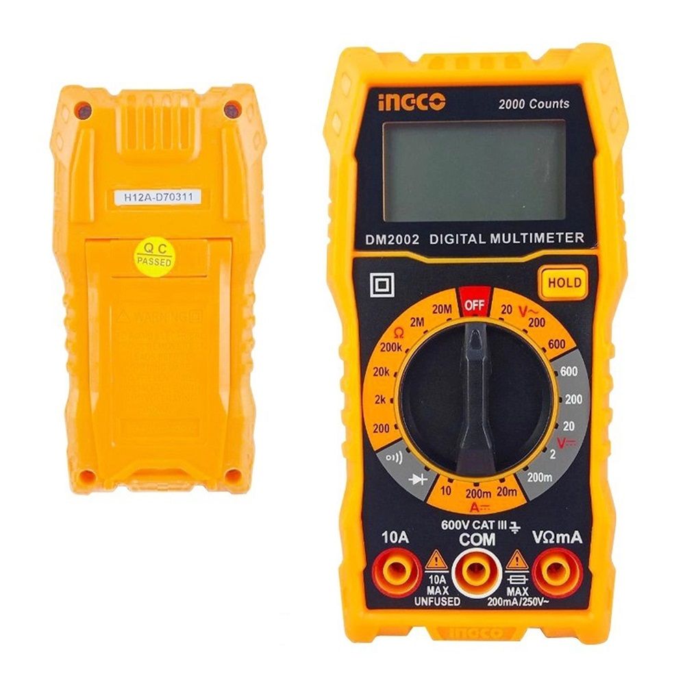 Multimetro digitale, tester portatile, conta tensione ca cc/corrente 200.1 Ingco