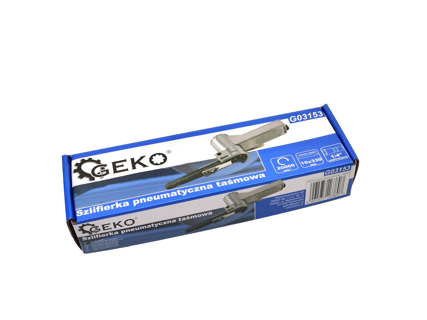 Levigatrice pneumatica a nastro, mini smerigliatrice pneumatica, smerigliatrice ad aria compressa, 10 × 330 mm, 20.000 rpm Geko