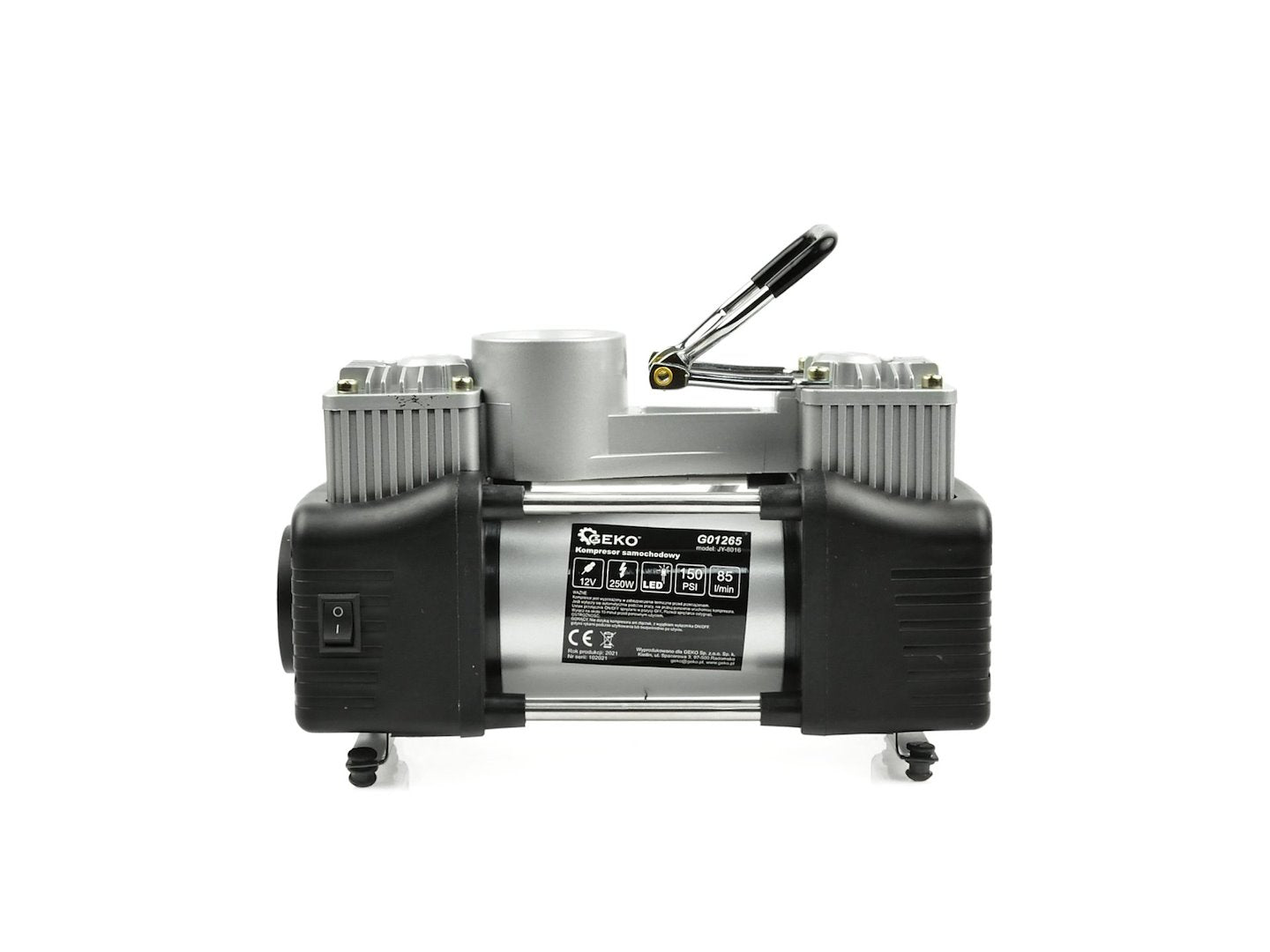 Compressore d'aria da 12 V, gonfiatore per pneumatici,kit di gonfiaggio per pneumatici da 85 l/min con torcia, pompa d'aria per auto, biciclette, palloni, materassi ad aria, barche gonfiabili, Geko