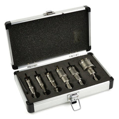Kit di 6 seghe a tazza TCT con punta in carburo di tungsteno, 16-35 mm, punte per trapano con punta pilota placcata in titanio, per metallo, acciaio, ferro, legno, plastica, ghisa, metalli non ferrosi, Geko