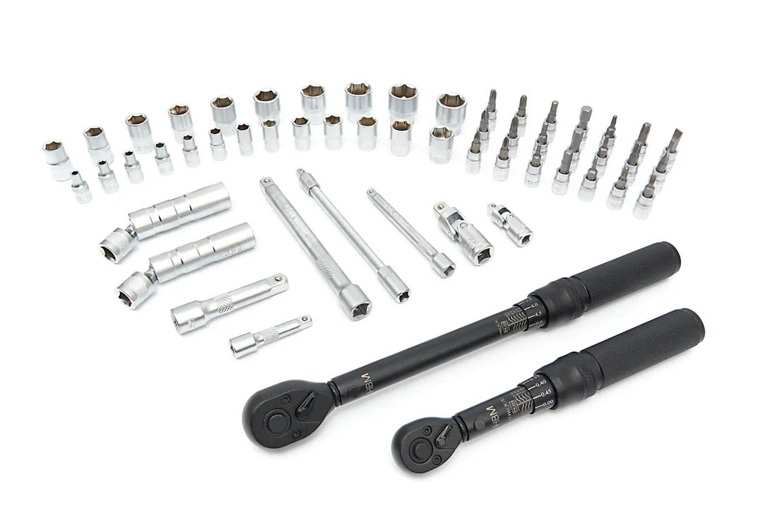 Chiave dinamometrica bici/moto 1/4'' 3/8" pollice, 1–5 Nm, 10–60 Nm, set da 55 pezzi di punte esagonali, Torx, PH, kit chiavi dinamometriche professionali regolabili, portatile per bicicletta, auto, mountain bike tools, Hbm
