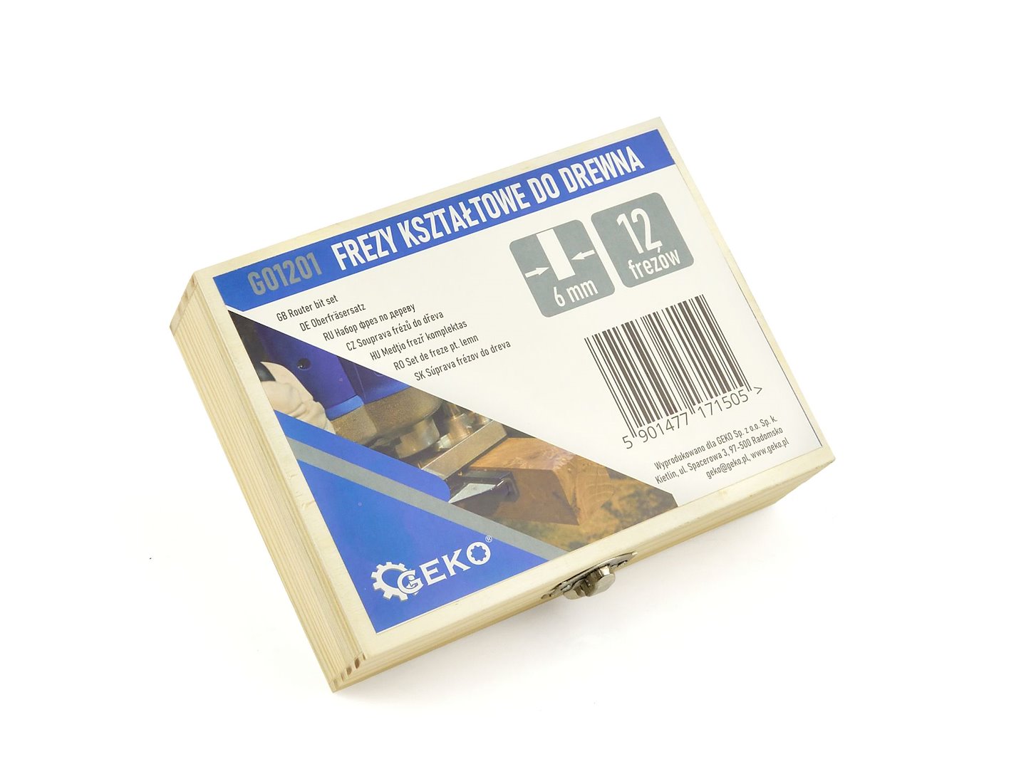 Set di 12 frese per legno, set di punte per router, diametro 6 mm HSS, Geko