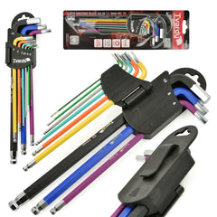 Set professionale di 9 chiavi a brugola con testa a sfera, 1.5-10 mm