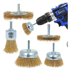 Set di spazzole metalliche per trapano, kit di pulizia per scrubber elettrico, strumenti di pulizia per lucidatura forniture per il bagno dell'auto, 5 pezzi Geko