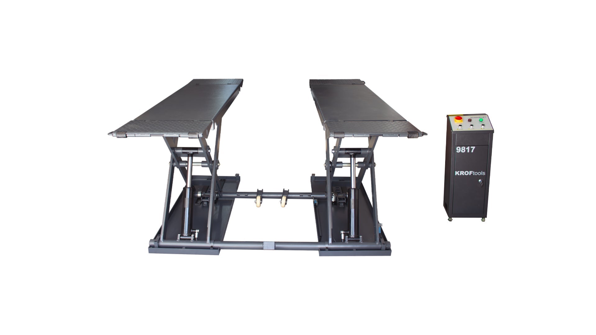 Ponte sollevatore a forbice portata 3000kg alzata da 110 a 1000mm, ideale per gommisti, con olio gratis
