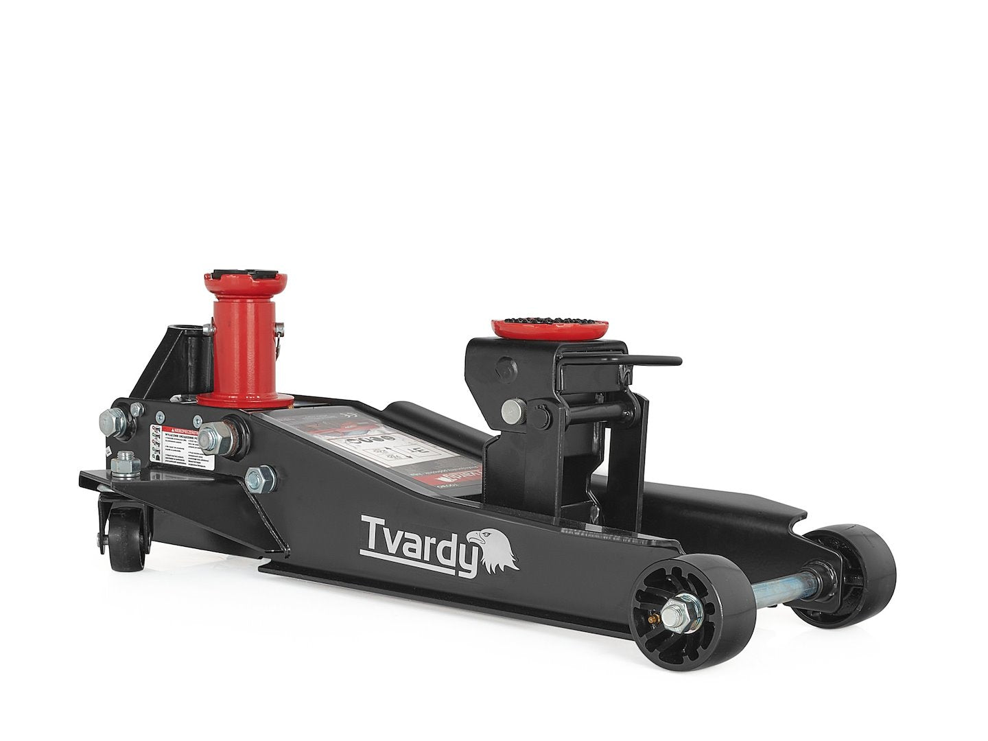 Cric sollevatore auto, martinetto idraulico professionale a carrello con profilo ribassato, 2/3 t, a doppio pistone, altezza di sollevamento 98–760 mm