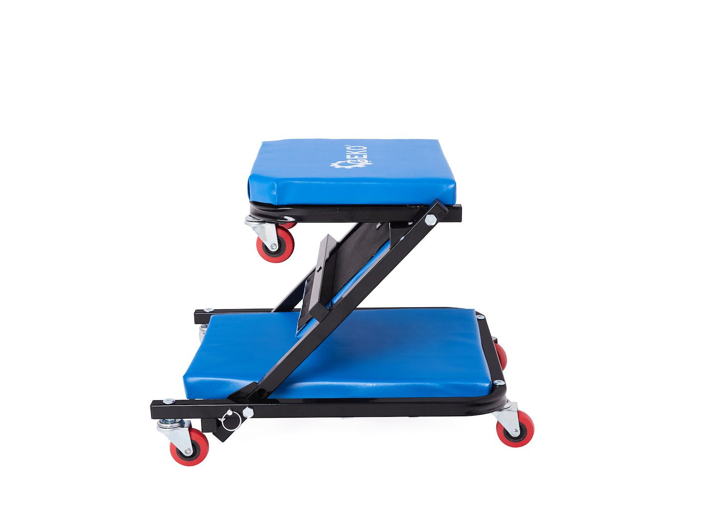 Sgabello per officina con ruote, sgabello di montaggio, carrello meccanico 2 in 1 sedia e lettino da lavoro, sgabello da officina su ruote, sgabello meccanico garage, Geko