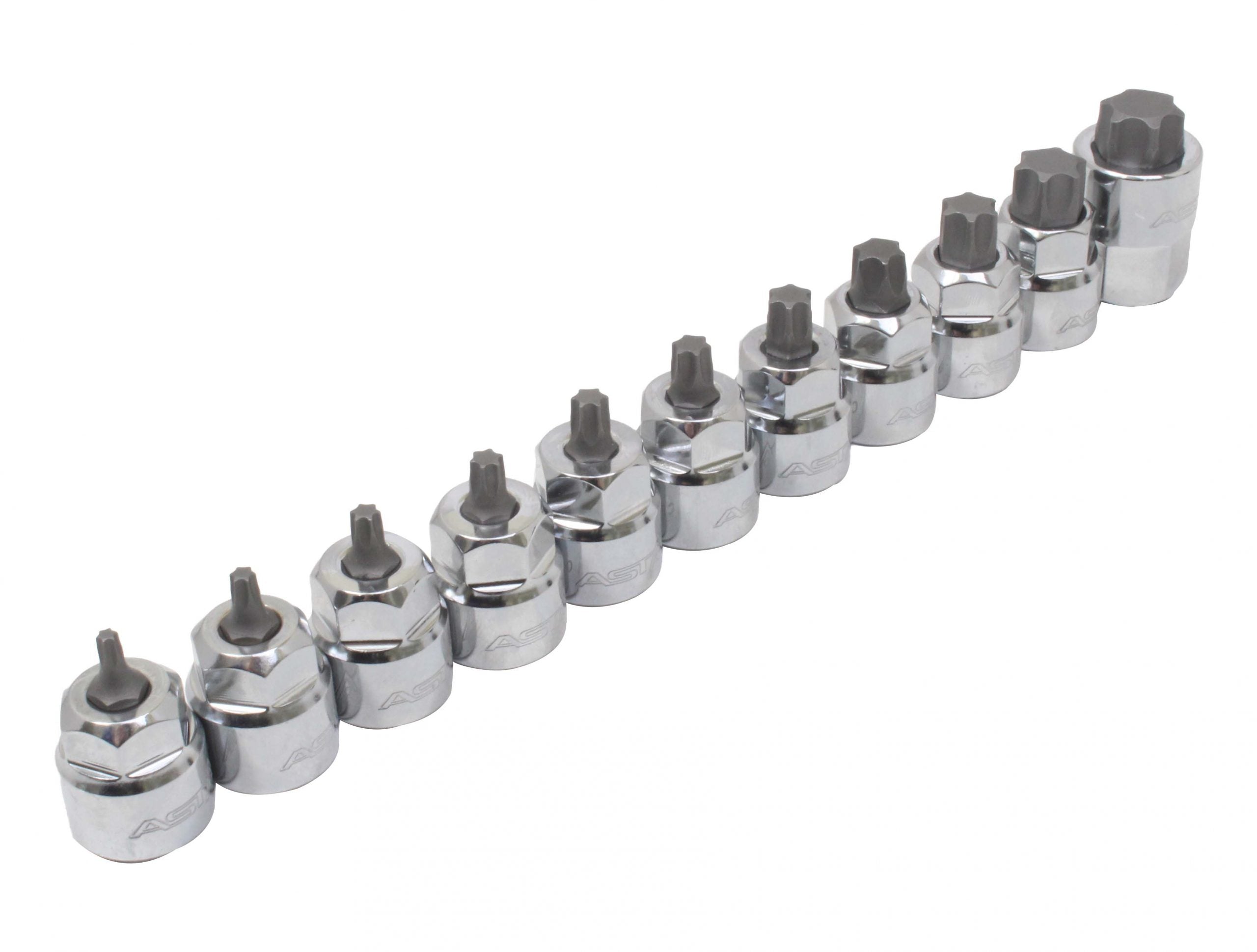 Set di 11 chiavi a bussola Torx T10-T60, inserti per chiave a bussole con punta, 3/8" pollice