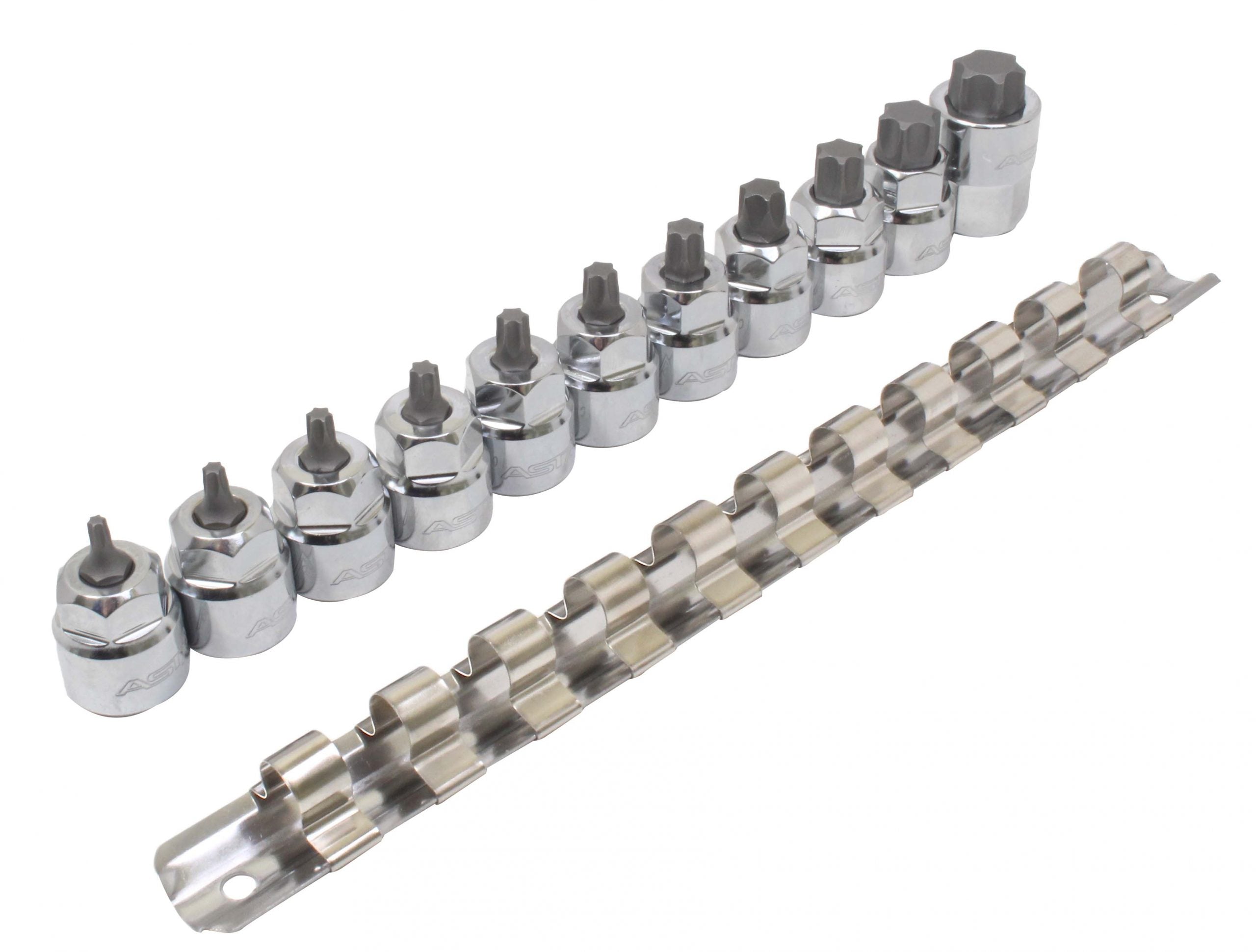 Set di 11 chiavi a bussola Torx T10-T60, inserti per chiave a bussole con punta, 3/8" pollice