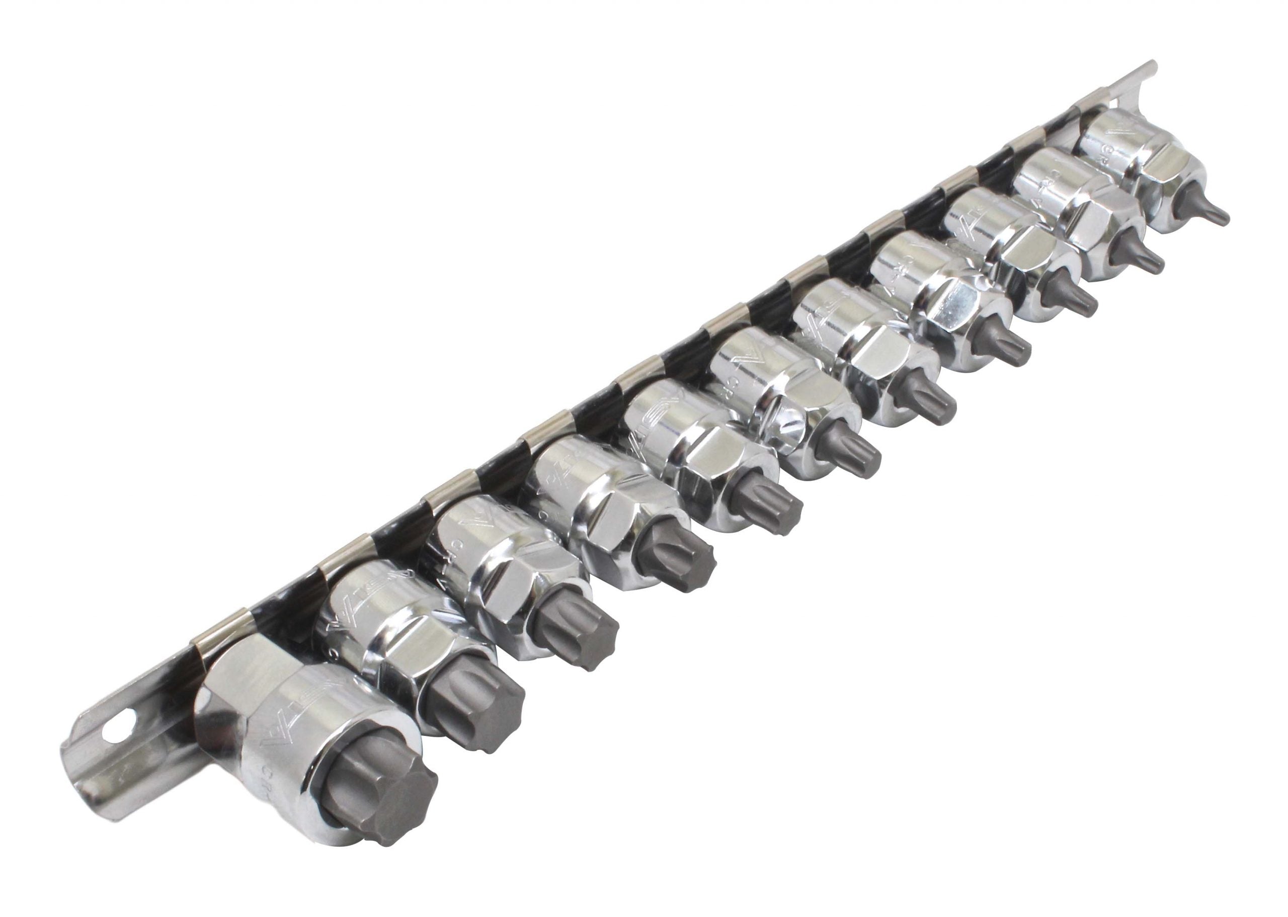 Set di 11 chiavi a bussola Torx T10-T60, inserti per chiave a bussole con punta, 3/8" pollice