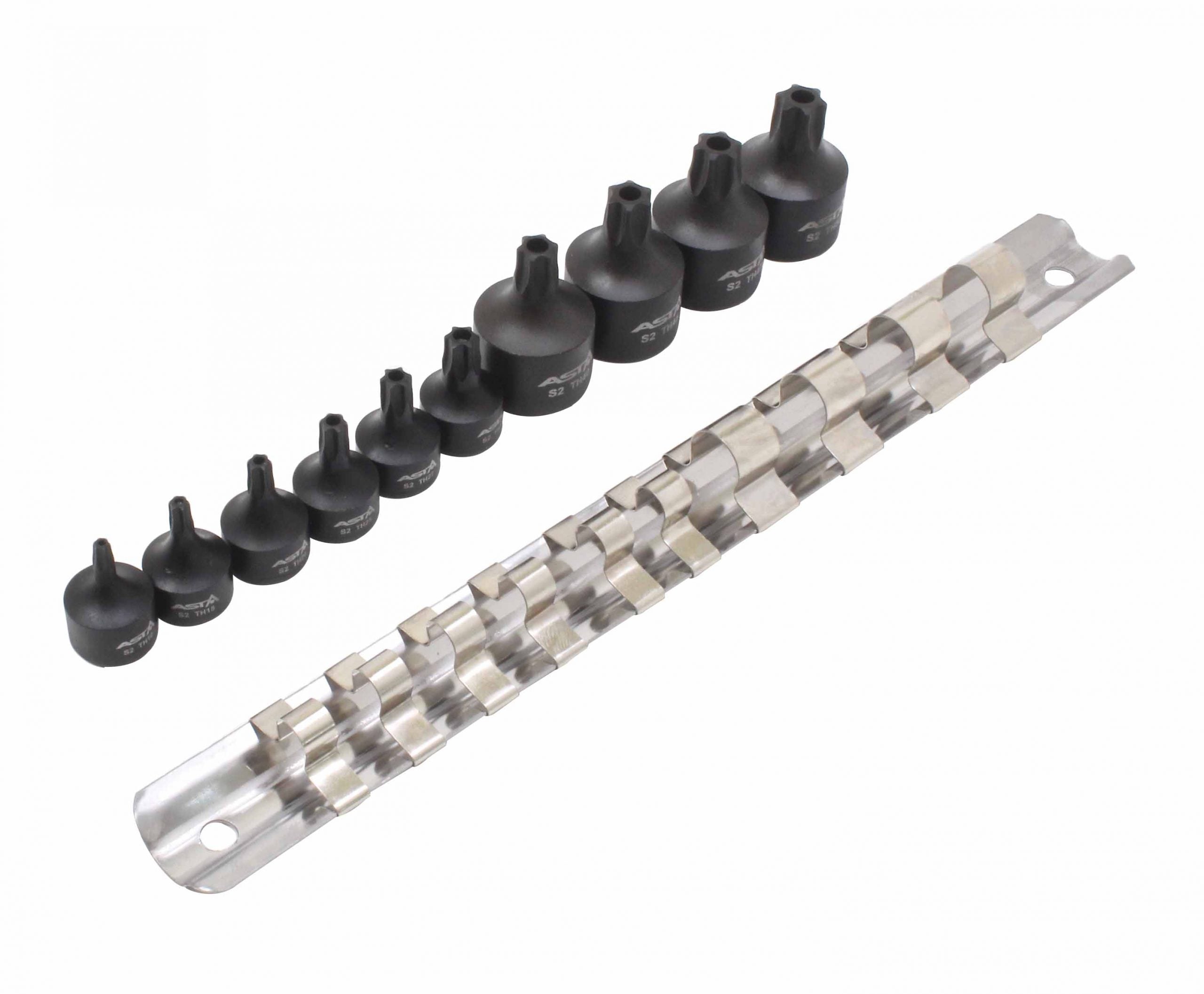 Set chiavi a bussola Torx a impatto con foro T10-T50, con attacco 1/4'' 3/8''