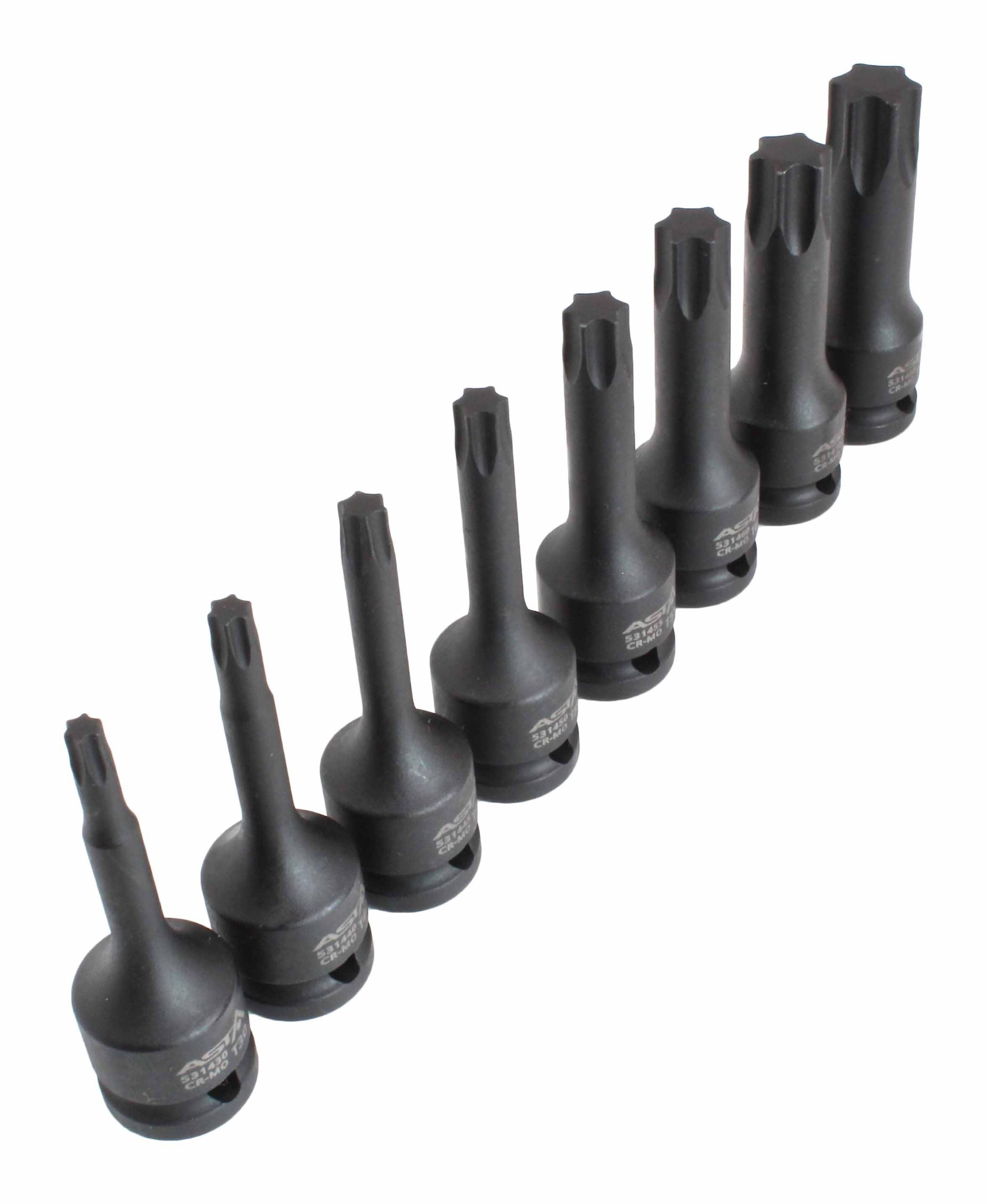 Set 8 pezzi bussola a impatto Torx con attacco 1/2", T25-T80, corredo di bussole esagonali con valigetta per chiavi pneumatiche, elettriche e dinamometriche