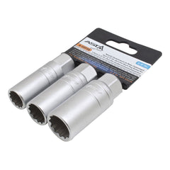 Bussola speciale per candele, sottile, 14-16-18 mm, in acciaio Cr-V, 3/8