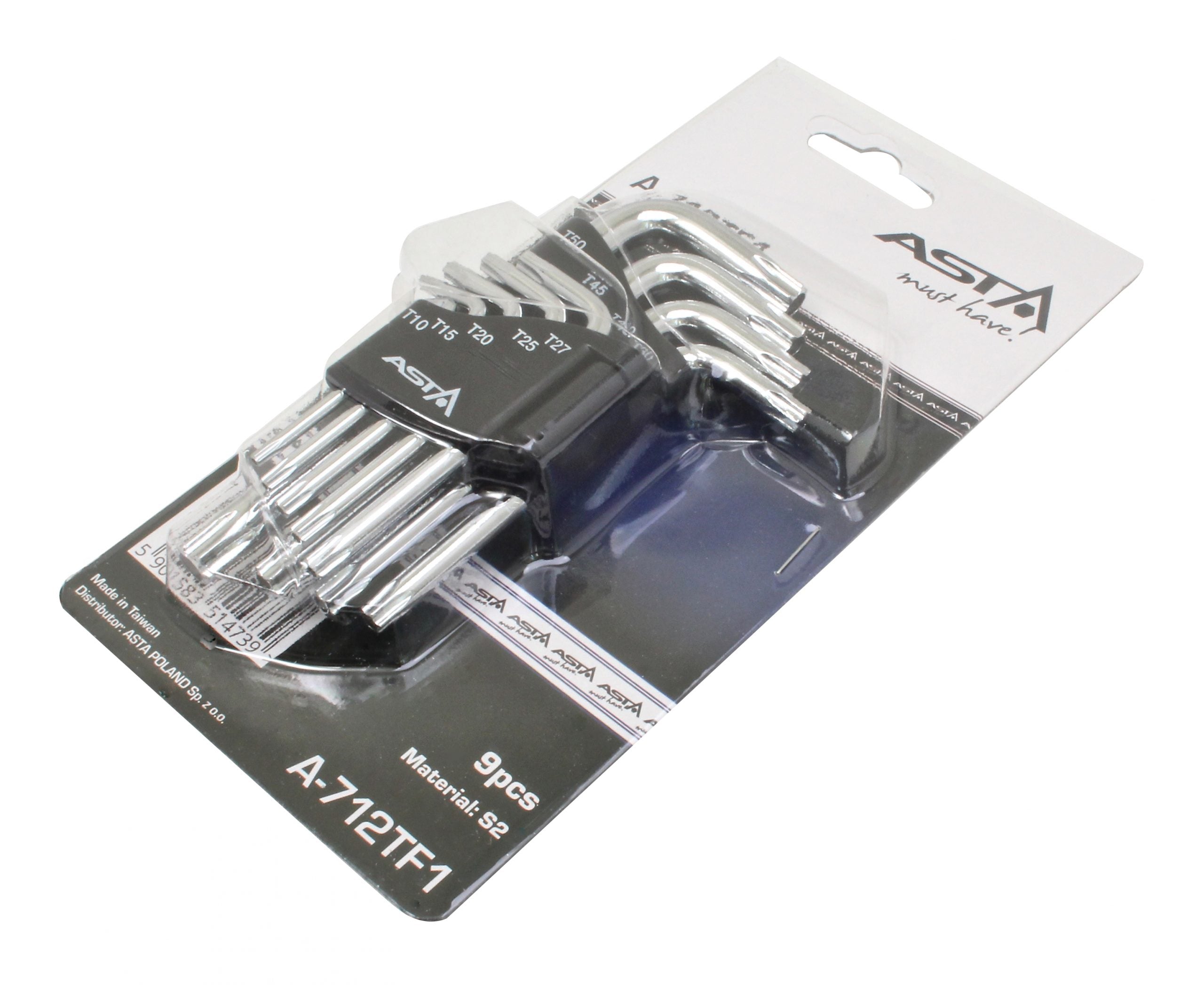 Set chiavi Torx 9 pezzi T10-T50 con foro, forma L, ideale per gli appassionati e professionisti del fai-da-te, serie di chiavi ad angolo lunghe, Asta Poland
