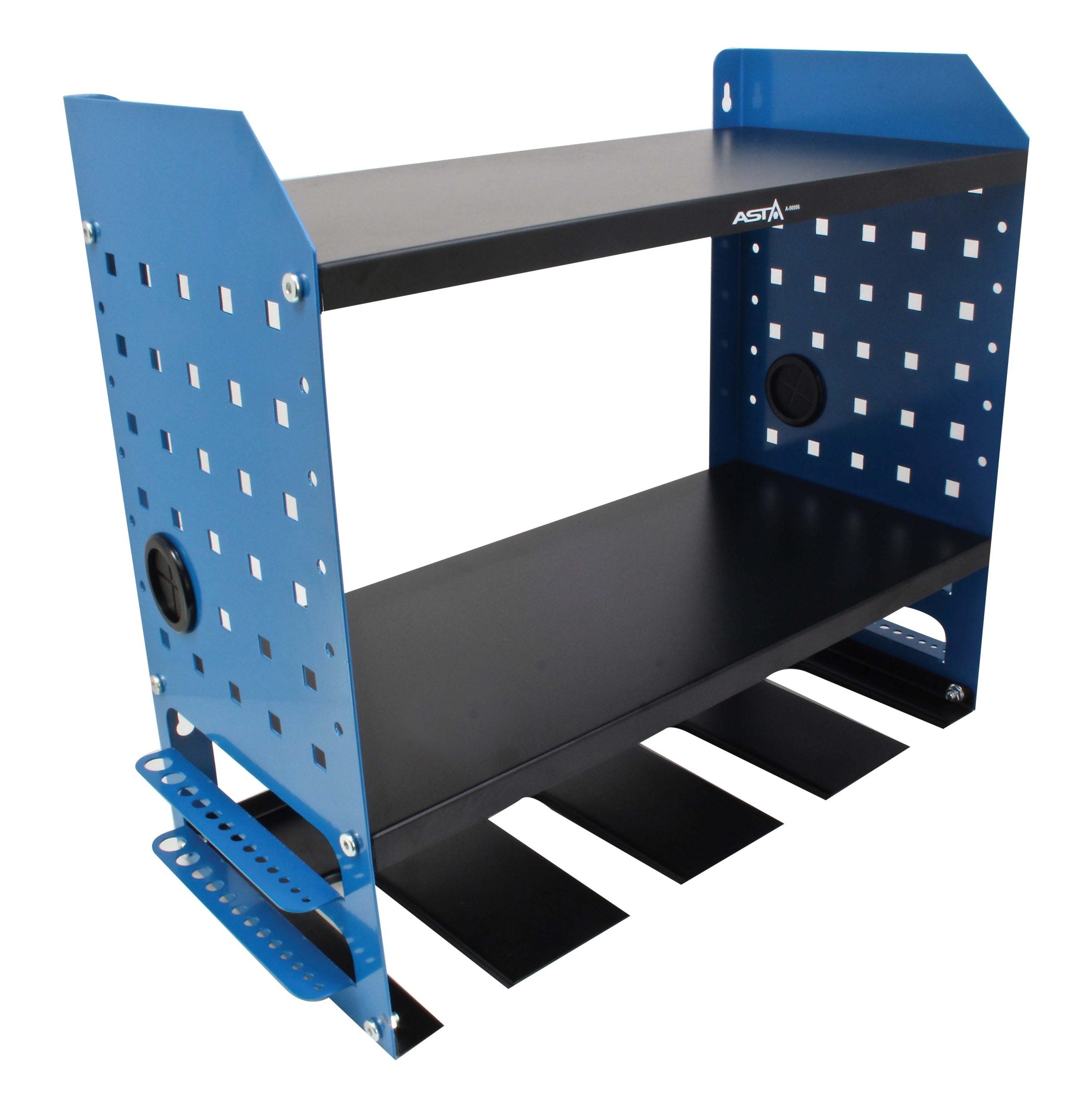 Organizzatore per attrezzi da parete, supporto per trapano a percussione, scaffale portautensili, organizer pesante per garage e officina con supporto laterale per cacciavite per garage, 46 x 41 x 22 cm - Satra