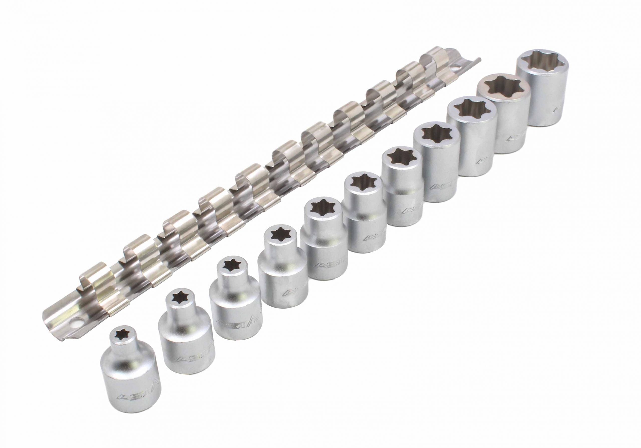 Set chiavi a bussola Torx 3/8" da E6–E20 11 pezzi, set di bussole E-Trx