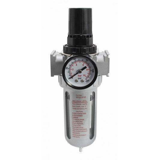 Filtro aria con regolatore di pressione del separatore d'acqua, regolatore del compressore d'aria con valvola di riduzione della pressione e manometro, accessorio per utensili pneumatici, 1/2 Satra